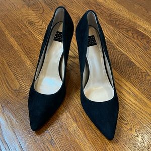 White House Black Market Black Suede Heels, Size 8m, Unworn.